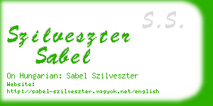 szilveszter sabel business card